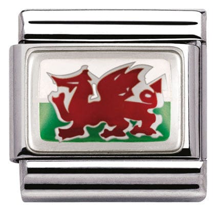 Nomination Italy Links 330207/02 Classic FLAGS,S/steel,enam.sterling silver  wales