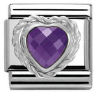 Nomination Italy Links 330603/001 CL HEART FACETED CZ,S/Steel,925 silver twisted setting purple