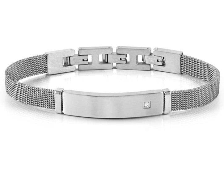 Nomination Italy Mens Bracelets #SEALOVER link bracelet in steel and cubic zirconia WHITE 135007/001