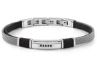 Nomination Italy Mens Bracelets #SEALOVER link bracelet in steel, eco-leather and cz BLACK 135008/007