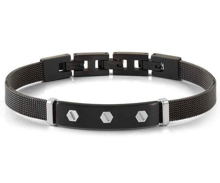 Nomination Italy Mens Bracelets #SEALOVER steel link bracelet with fin. BLACK PVD/STEEL Nut 135004/032