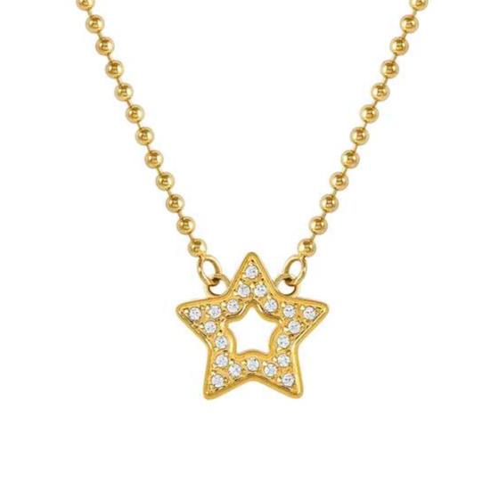 Nomination Italy necklace SOFFIO D'AMORE necklace in steel with fin. YELLOW GOLD and cubic zirconia Star