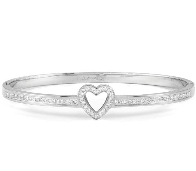 Nomination Italy PRETTY BANGLES bracelet, steel, cz SYMBOLS SIZE LARGE Heart