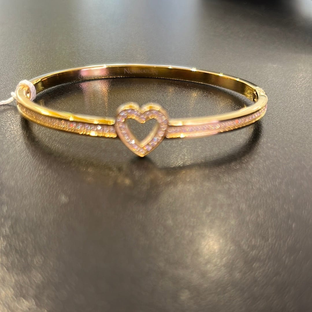 Nomination Italy PRETTY BANGLES bracelet, steel, cz SYMBOLS SMALL SIZE Gold Heart