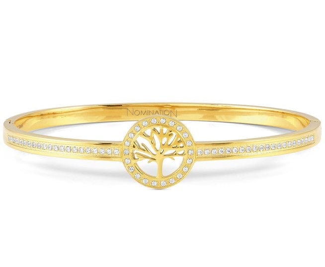 Nomination Italy PRETTY BANGLES bracelet, steel, cz SYMBOLS SMALL SIZE Yellow Gold Life Tree