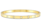 Nomination Italy PRETTY BANGLES bracelet,steel, SQUARE cz MEDIUM SIZE Yellow Gold