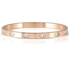 Nomination Italy PRETTY BANGLES New Edition bracelet in steel and 6 oval cz (MEDIUM SIZE) WHITE Rose Gold finish