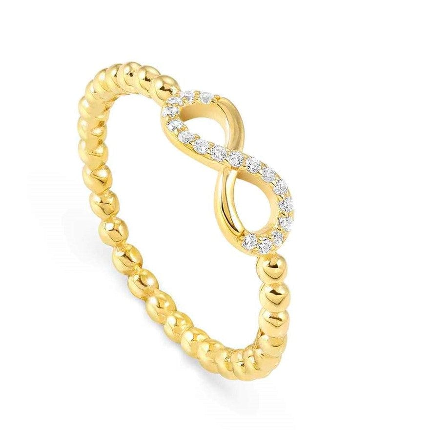 Nomination Italy ring LOVECLOUD ring in 925 sterling silver and cz Infinity Yellow Gold Size 11