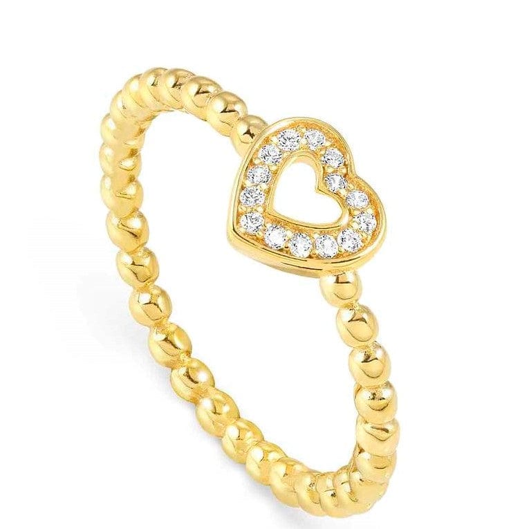 Nomination Italy ring LOVECLOUD ring in 925 sterling silver and cz Yellow Gold Heart Size17