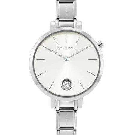 Nomination Italy Watches 076033/017 Paris Round Watch, silver Face & CZ