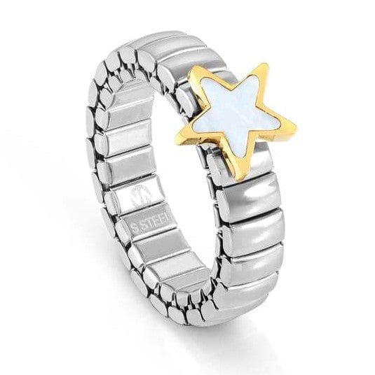 Nomination Italy XTE XSMALL ring ed. LIFE ,steel,  stone Star YELLOW GOLD fin. Mother of pearl