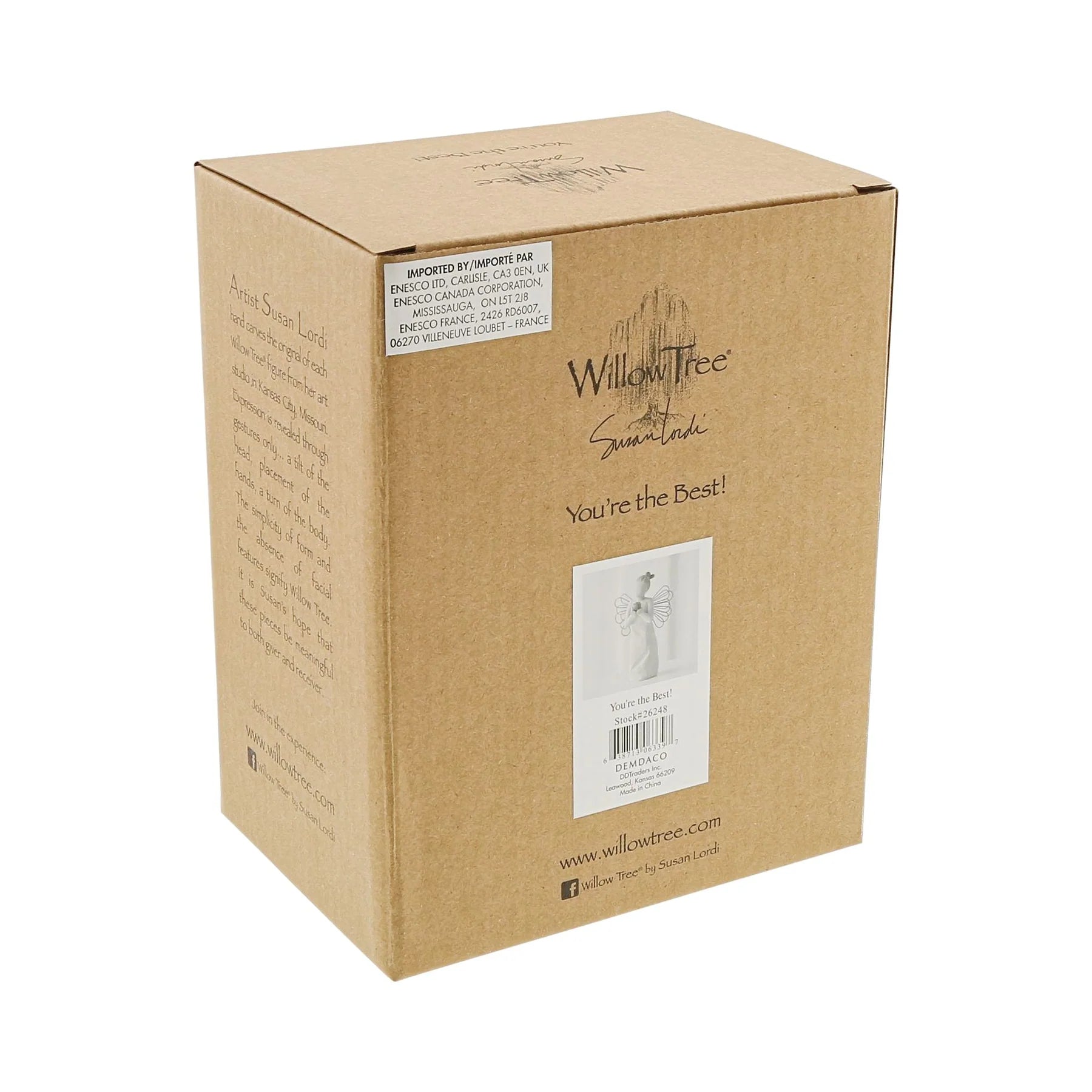 Cardboard presentation box with Willow Tree branding on a white background