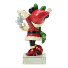 Minnie Mouse Christmas elf figurine with red hat and boots on a white background