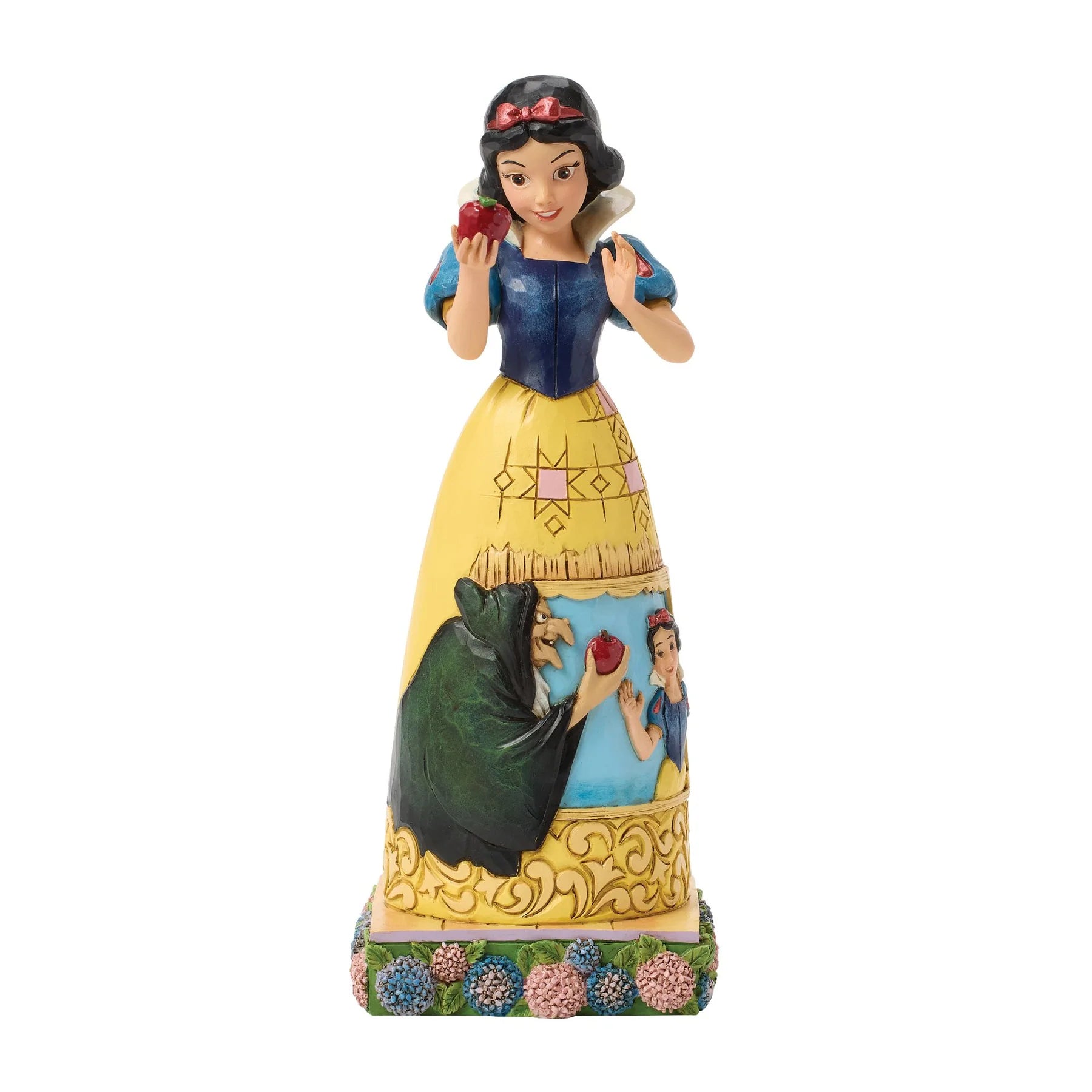 Snow White figurine with the Seven Dwarfs on a white background