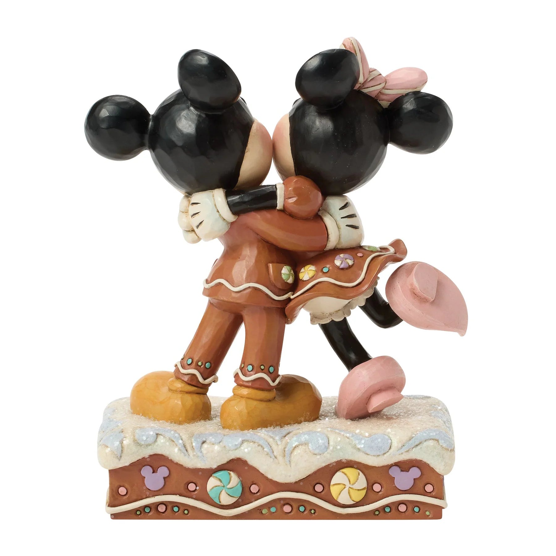 Mickey & Minnie Mouse Figurine of hugging on a white background