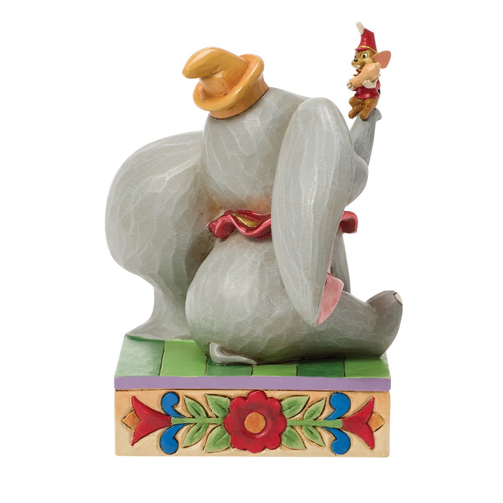 Animated Dumbo character figure from its back, set against a white background.
