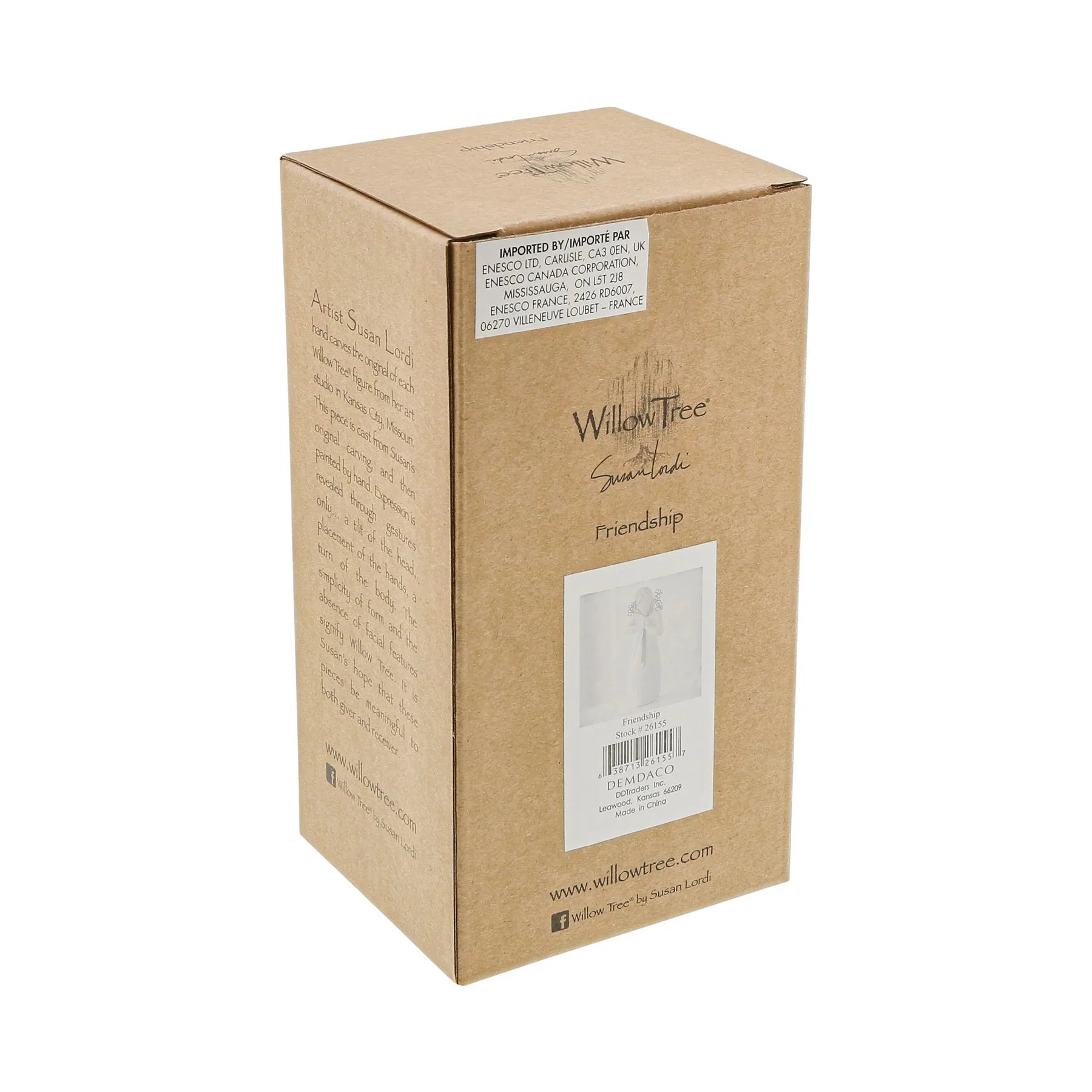 Cardboard presentation box with 'Willow Tree' branding on a white background