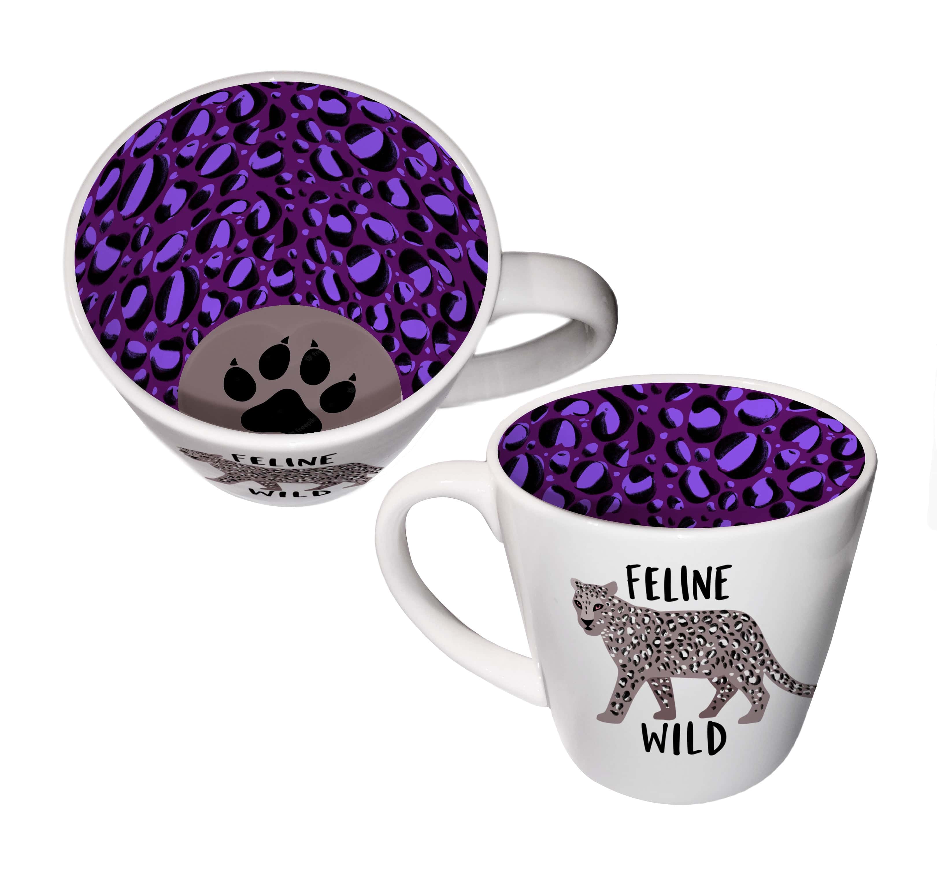 WPL Gifts Mug Inside Out Mug With Gift Box - Feline Wild