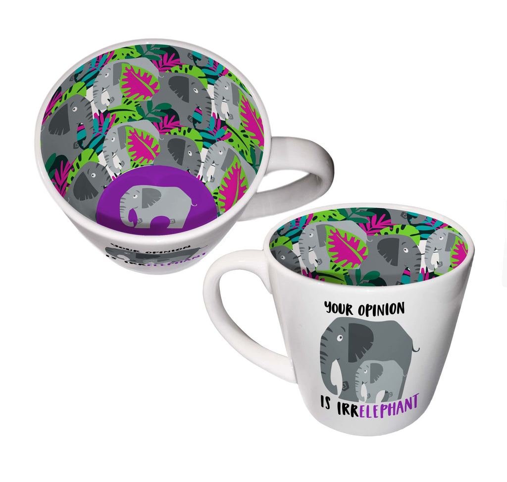 WPL Gifts Mug Inside Out Mug With Gift Box - Your Opinion Is IrrELEPHANT