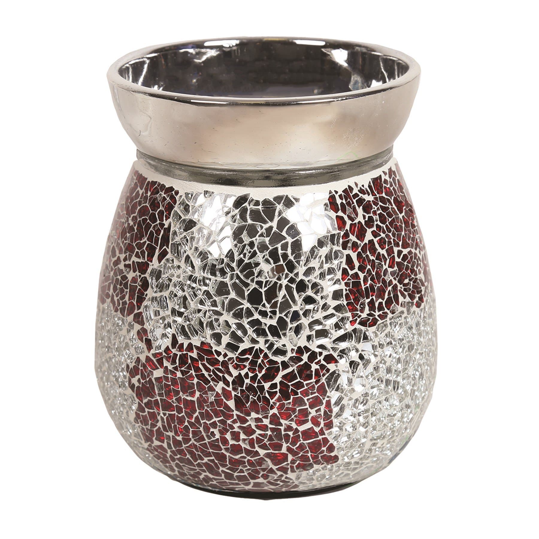 Aroma Accessories Electric Melt Warmer Electric Wax Melt Burner - Red & Silver Crackle