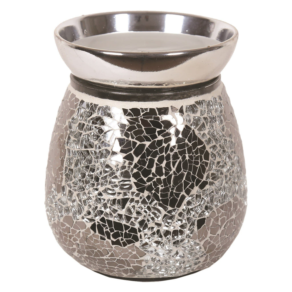 Aroma Accessories Electric Melt Warmer Electric Wax Melt Burner - Silver Crackle