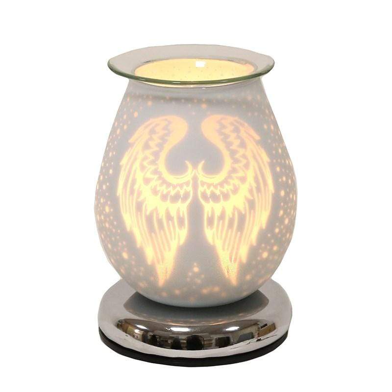 Aroma Accessories Electric Melt Warmer Touch Electric Wax Melt Burner - White Satin Angel Wings