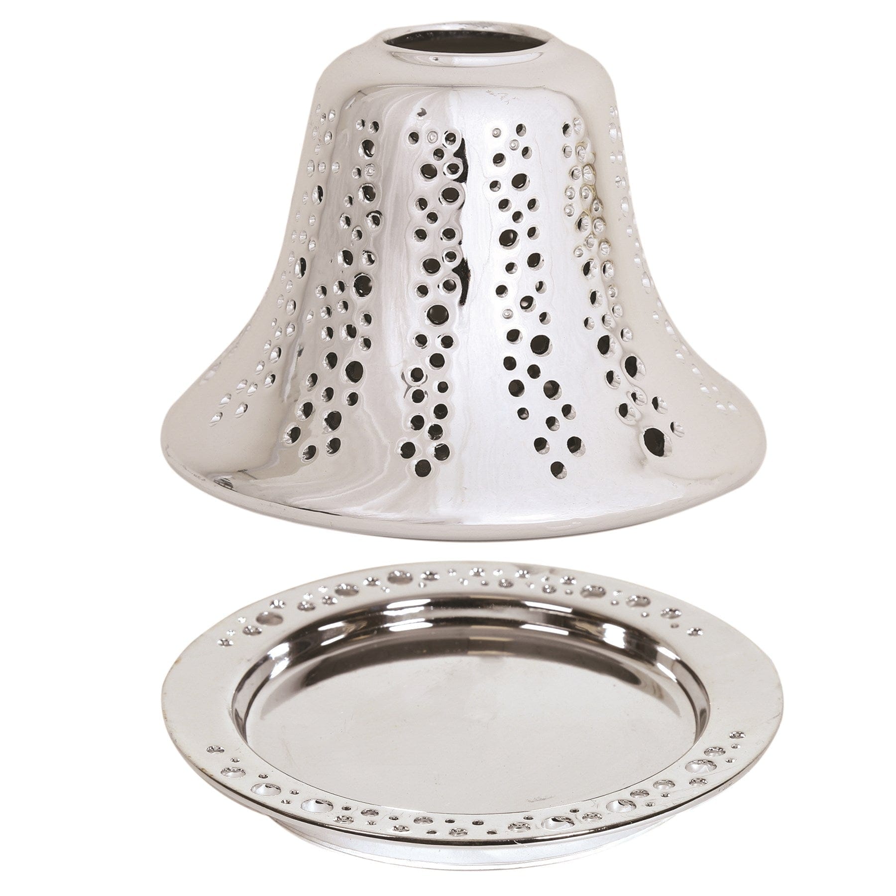 Aroma Accessories Large Shade & Tray Large Jar Candle Shade and Tray Set - Silver Iridium