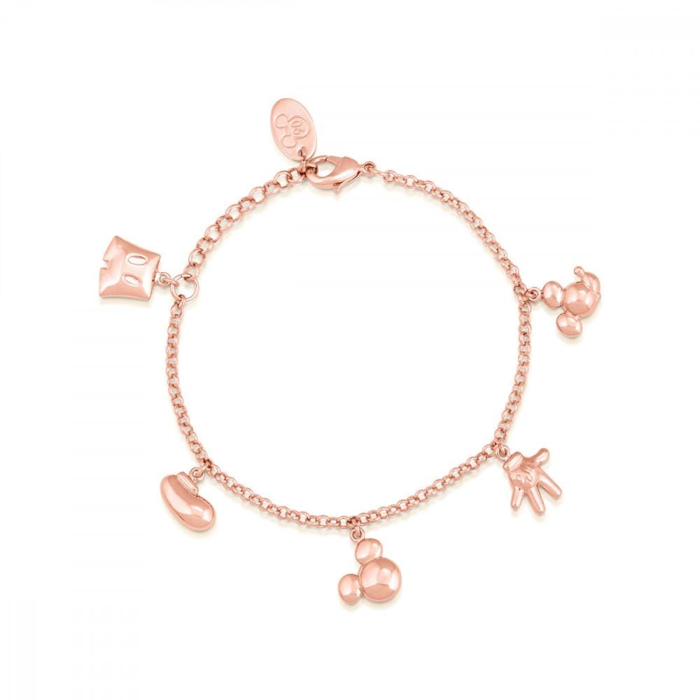 Couture Kingdom Bracelet Disney Charm Bracelet - Mickey Mouse 90 Years Icons - Rose Gold-Plated