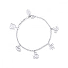 Couture Kingdom Bracelet Disney Charm Bracelet - Mickey Mouse 90 Years Icons - White Gold-Plated
