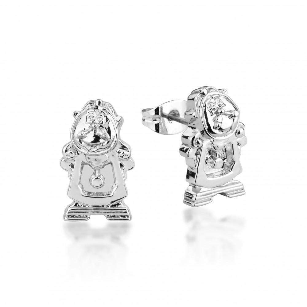 Couture Kingdom Earrings Disney Stud Earrings - Beauty & the Beast Cogsworth - White Gold-Plated