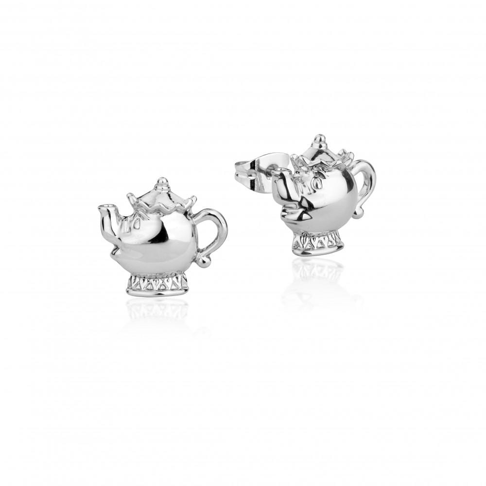 Couture Kingdom Earrings Disney Stud Earrings - Beauty & the Beast Mrs Potts - White Gold-Plated