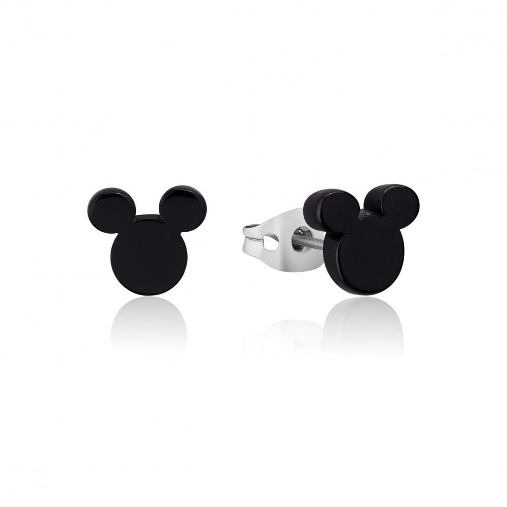 Couture Kingdom Earrings Disney Stud Earrings - Black Mickey Mouse Head