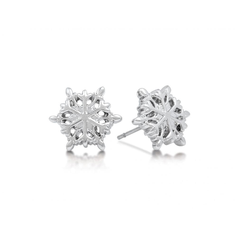 Couture Kingdom Earrings Disney Stud Earrings - Frozen Snowflake - White Gold-Plated