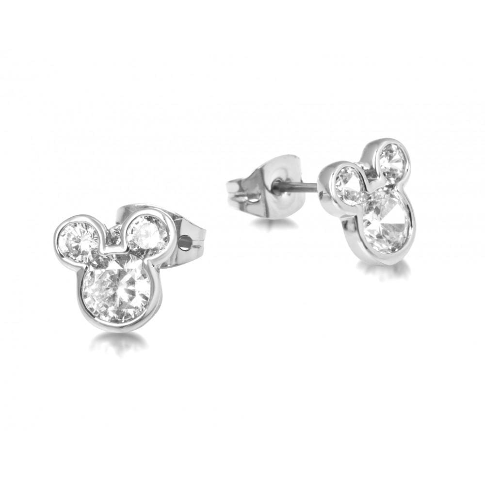 Couture Kingdom Earrings Disney Stud Earrings - Mickey Mouse Head - Silver-plated Crystal
