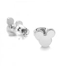 Couture Kingdom Earrings Disney Stud Earrings - Mickey Mouse Head - White Gold-Plated