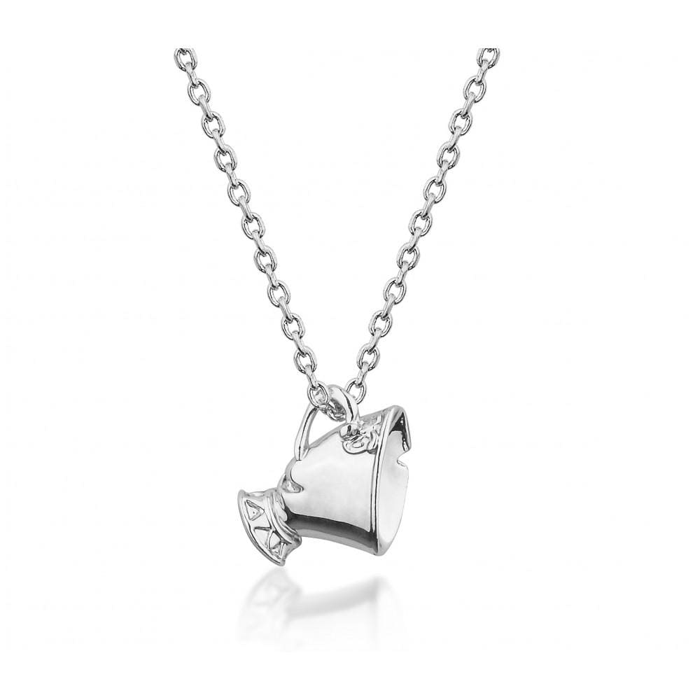 Couture Kingdom Necklace Disney Necklace - Beauty & the Beast Chip Tea Cup - White Gold-Plated