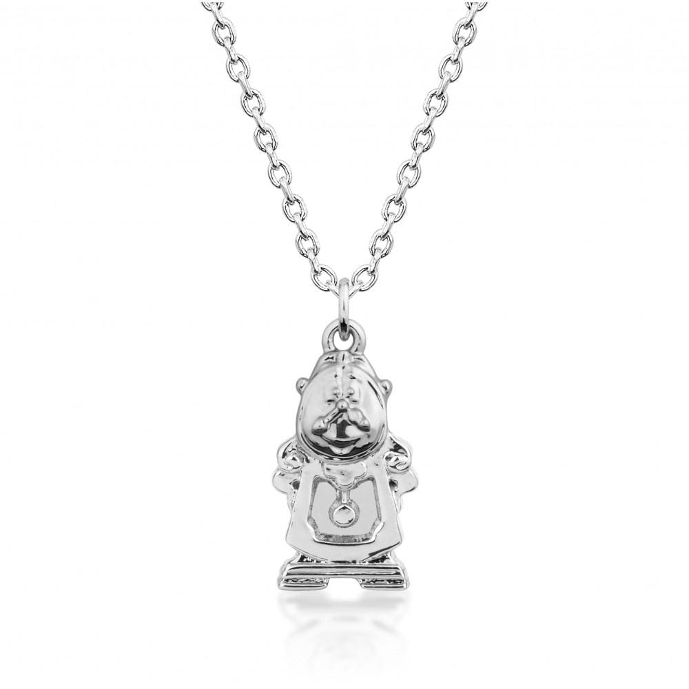 Couture Kingdom Necklace Disney Necklace - Beauty & the Beast Cogsworth Clock - White Gold-Plated