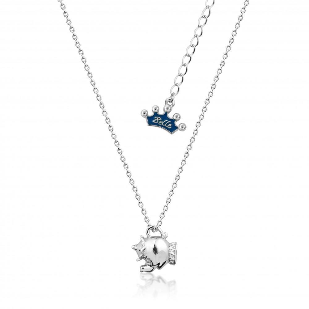 Couture Kingdom Necklace Disney Necklace - Beauty & the Beast Mrs Potts Tea Pot - White Gold-Plated