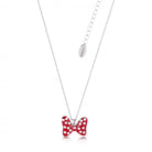 Couture Kingdom Necklace Disney Necklace - Minnie Mouse Rocks Red Polka Dot Bow - White Gold-Plated