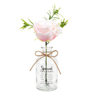 Curios Gifts Grandma Peaches & Cream Flower in Glass Jar - Mum / Grandma / Nan