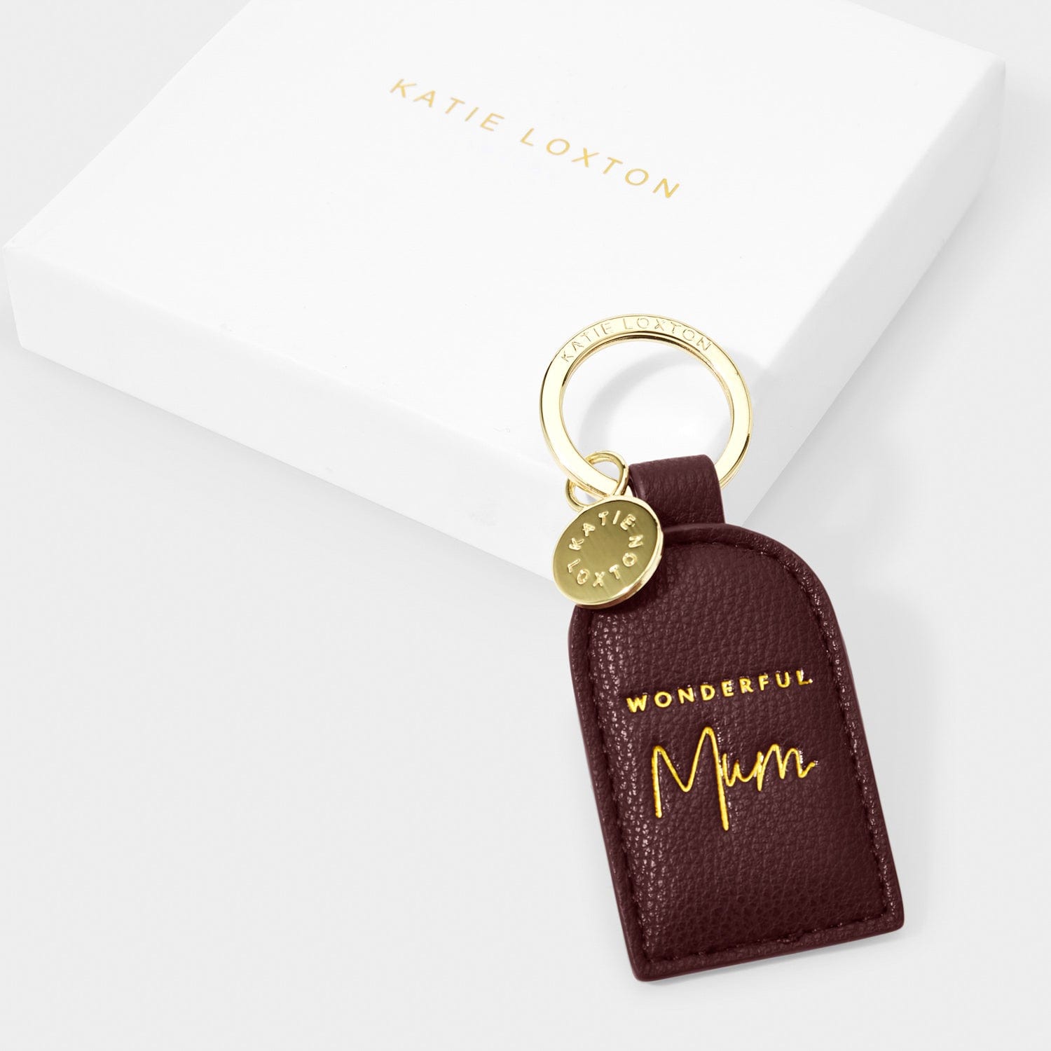 Curios Gifts Katie Loxton Beautifully Boxed Keyring - Wonderful Mum - Plum