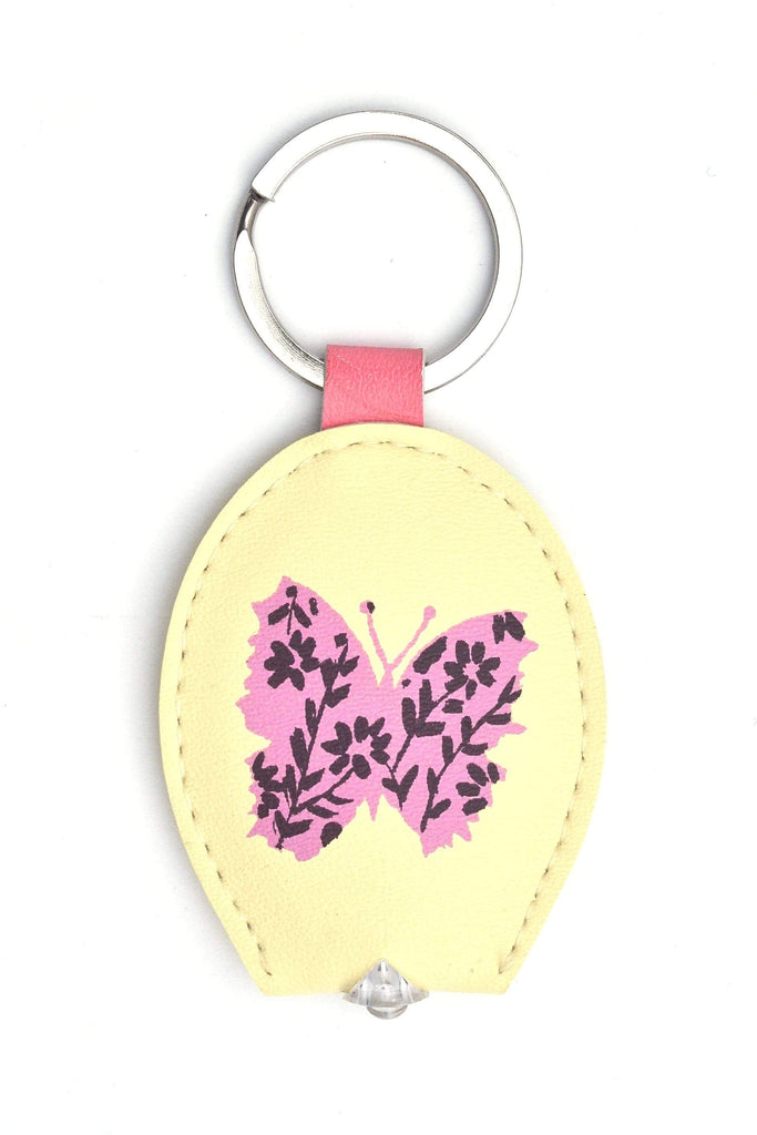 Curios Gifts Keyring Slogans Keylight - Keyring with Built-in LED Torch - Butterfly