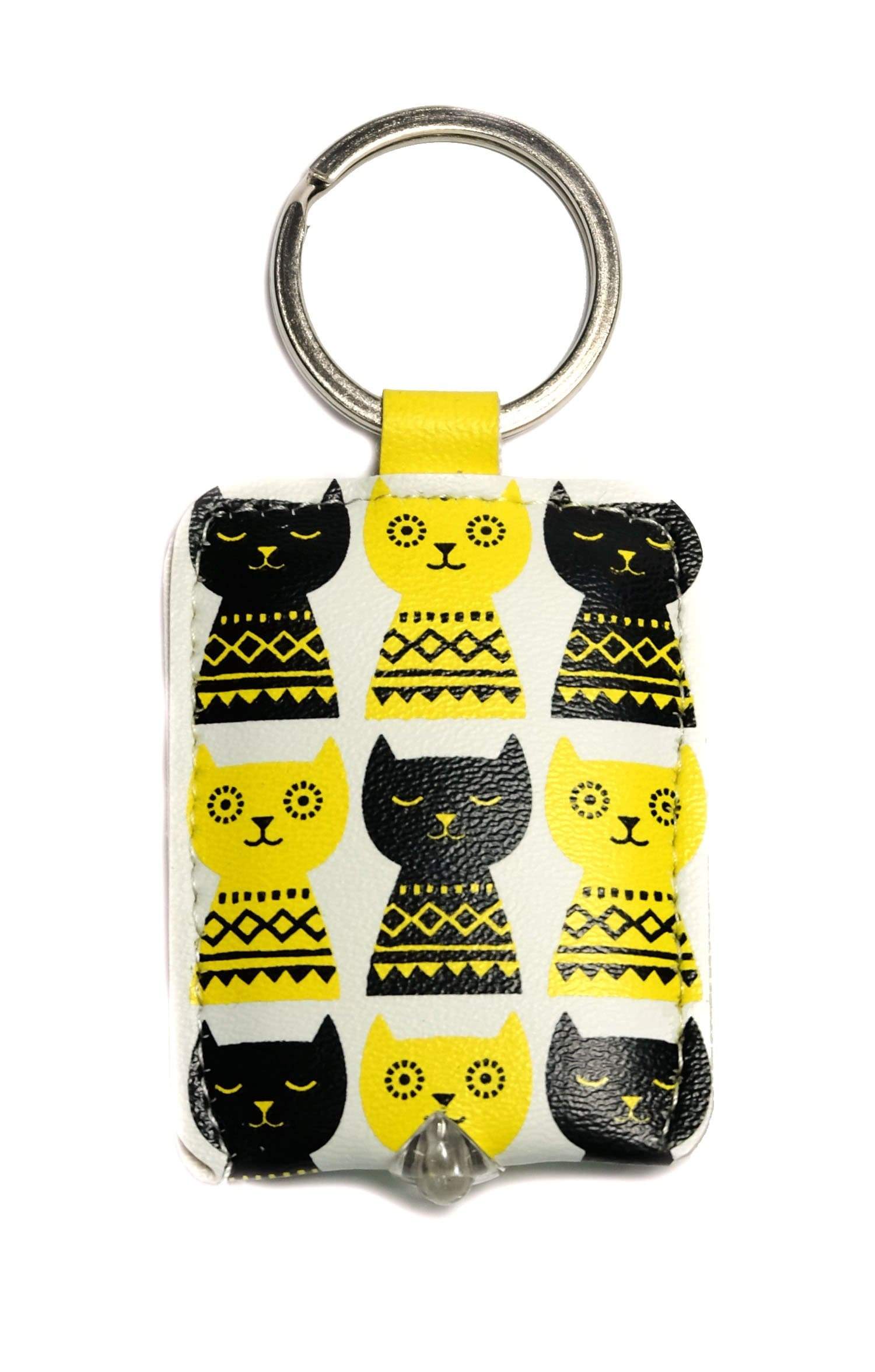 Curios Gifts Keyring Slogans Keylight - Keyring with Built-in LED Torch - Cat Pattern