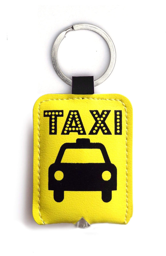 Curios Gifts Keyring Slogans Keylight - Keyring with Built-in LED Torch - Taxi