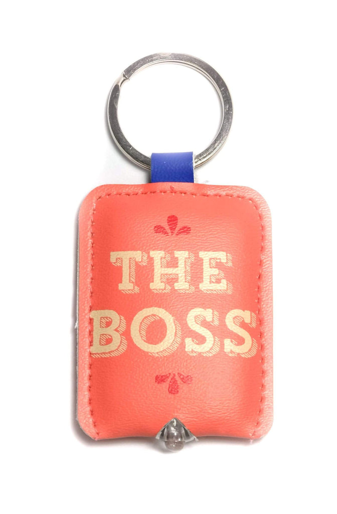 Curios Gifts Keyring Slogans Keylight - Keyring with Built-in LED Torch - The Boss