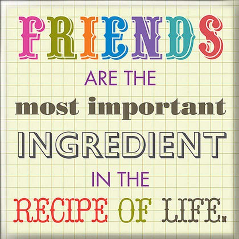 Curios Gifts Magnet Heartwarmers Magnet - Friends Are The Most Important Ingredient In The Recipe Of Life