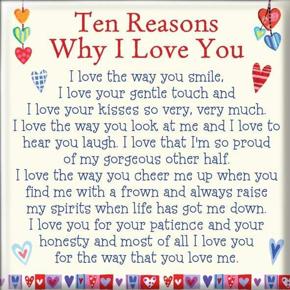 Curios Gifts Magnet Heartwarmers Magnet -Ten Reasons Why I Love You