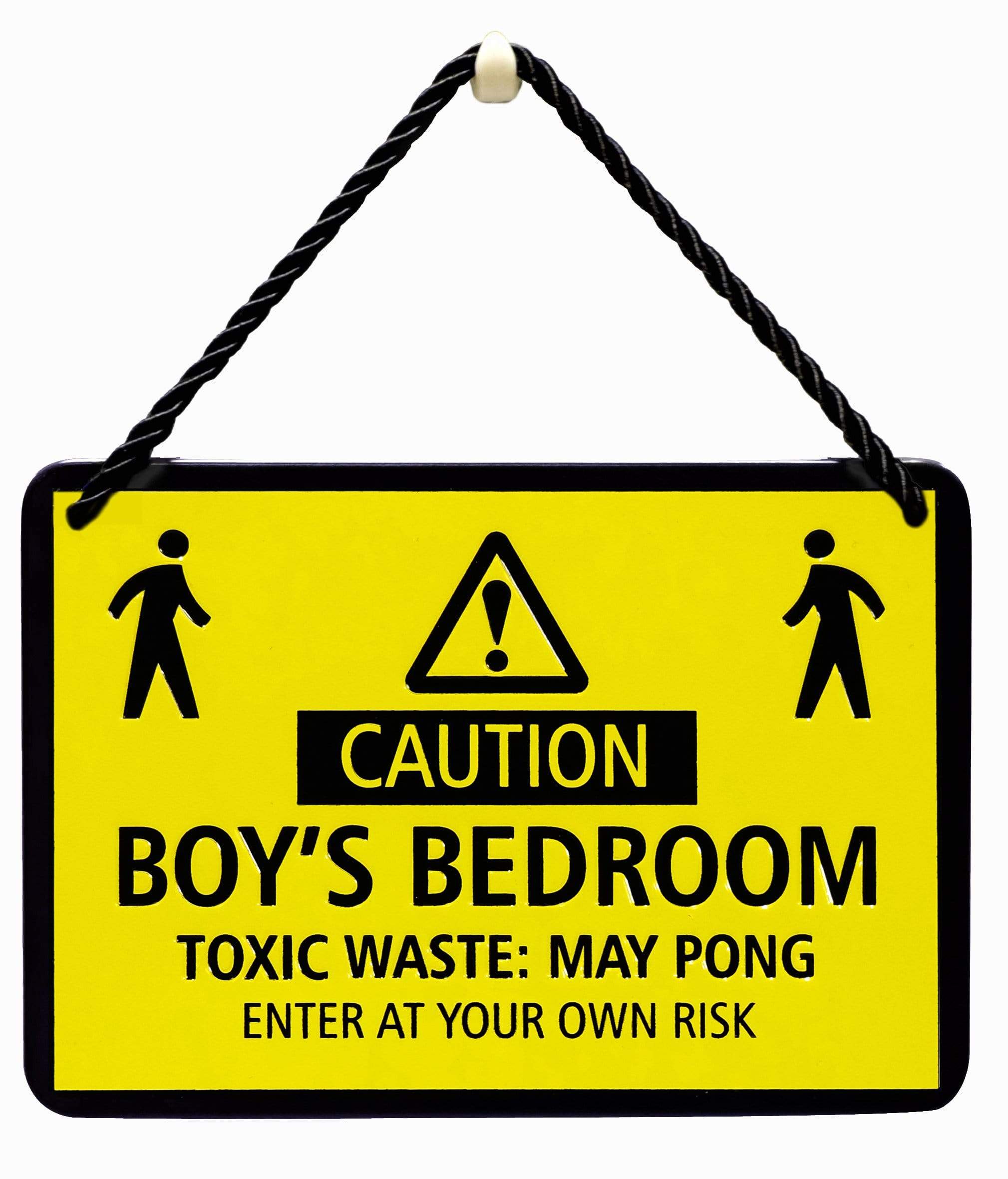 Curios Gifts Plaque Heartwarmers Hang-Ups Plaque - Caution! Boys Bedroom