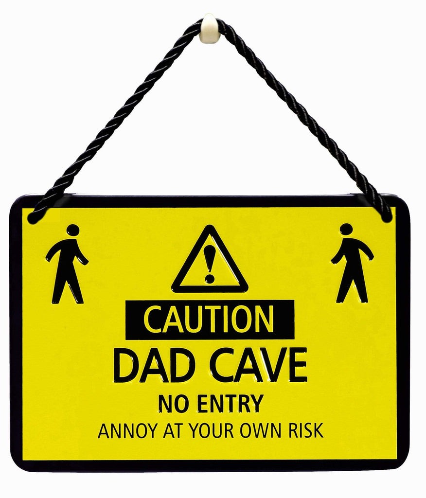 Curios Gifts Plaque Heartwarmers Hang-Ups Plaque - Caution! Dad Cave