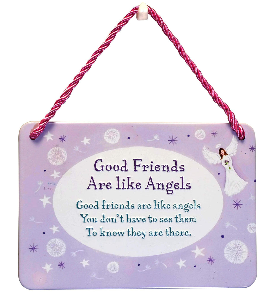 Curios Gifts Plaque Heartwarmers Hang-Ups Plaque - Good Friends Are Like Angels